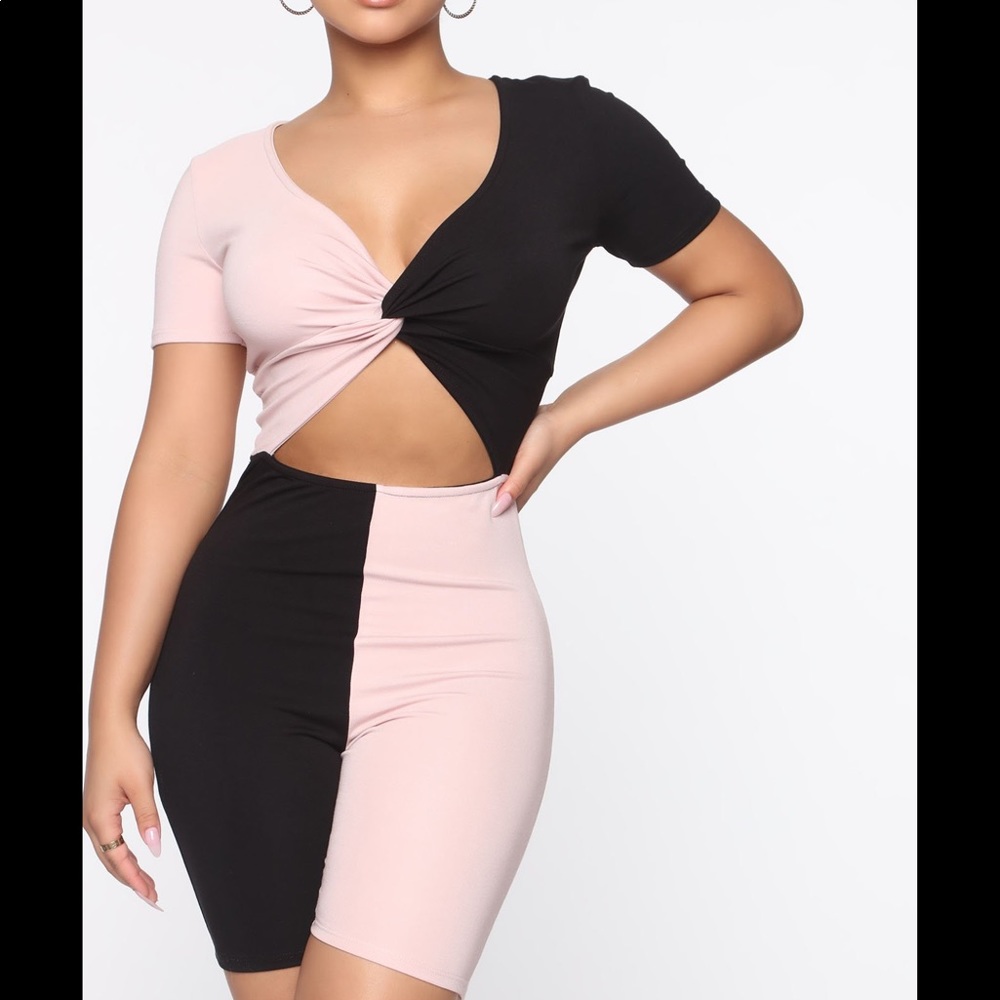 Fashion Nova Color Block Romper
